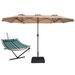 Arlmont & Co. Manhattan 156" x 78" Rectangular Market Umbrella in Brown | 94 H x 156 W x 78 D in | Wayfair D3DB95E69AE844F9B907E2DDEB67C1DC