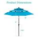 Arlmont & Co. 10Ft 3-Tier Solar Patio Umbrella W/24 LED Lights, Tilt Adjustment, Easy Crank - Burgundy in Blue/Navy | Wayfair