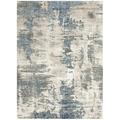 Nourison American Manor Modern Abstract Area Rug 5 3 x 7 3 - Ivory Blue