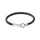 John Hardy Men's Silver Woven Leather Hook Clasp Bracelet