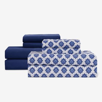 Sheet Set 2-Pack by BrylaneHome in Navy Tile (Size...