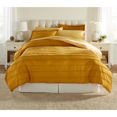 BH Studio Pintucked Duvet Cover by BrylaneHome in Gold Maize (Size TWIN)