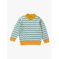 Little Green Radicals Baby Organic Cotton From One To Another Sail Away Stripe Knit Jumper, Blue/Yellow