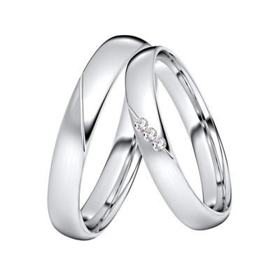 Trauring DOOSTI "Schmuck Geschenk Silber 925 Trauring Ehering Partnerring LIEBE" Gr. 60, silber (silberfarben, kristallweiß), Fingerringe, 60,mit Zirkonia, Silber 925 (Sterlingsilber), 3,5mm, wahlweise mit oder ohne Zirkonia Image