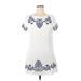 Lulus Casual Dress - Shift Crew Neck Short sleeves: White Dresses - Women's Size X-Large