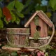 Dibor Rustic Wooden Bird House & Flower Pot Planter Bird Nesting Box Gift Idea