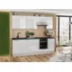 Impact Furniture White High Gloss Kitchen Set 8 Unit Cabinet Soft Close Chrome Handles 240Cm Ella