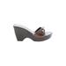Steve Madden Mule/Clog: Slide Wedge Casual Brown Solid Shoes - Women's Size 9 1/2 - Open Toe