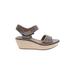 Clarks Wedges: Gray Solid Shoes - Women's Size 8 1/2 - Open Toe