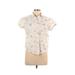 Ariat Short Sleeve Button Down Shirt: Ivory Print Tops - Women's Size Large