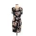 24/7 Maurices Casual Dress - Wrap: Black Print Dresses - Women's Size Medium