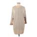 Zara W&B Collection Casual Dress - Sweater Dress: Tan Dresses - Women's Size Medium
