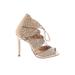 Schutz Heels: Ivory Print Shoes - Women's Size 6 1/2 - Open Toe