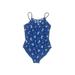 SO One Piece Swimsuit: Blue Stars Sporting & Activewear - Kids Girl's Size 16