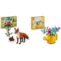 LEGO Creator Waldtiere: Rotfuchs, Tiere-Set mit Fuchs, Eule und Eichhörnchen Spielzeug & Creator 3in1 Gießkanne mit Blumen Set, Kinderzimmer-Deko