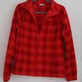 Columbia Jackets & Coats | Columbia Plaid Checker Sweater Jacket Large Sport Wear Red Fleece Zip Up | Color: Red | Size: L