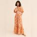 Free People Dresses | Free People Golden Hour Maxi Dress Coral Sands Combo Nwt | Color: Orange/White | Size: S
