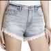 Free People Shorts | Free People High Rise Lace Trim Distressed Denim Shorts Size 26 | Color: Blue | Size: 26