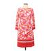 Vince Camuto Casual Dress: Red Print Dresses - Women's Size 8