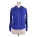 Calvin Klein Performance Zip Up Hoodie: Blue Solid Tops - Women's Size X-Large