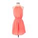 American Eagle Outfitters Casual Dress - A-Line Halter Sleeveless: Pink Solid Dresses - Women's Size Small