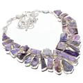 VACHEE Purple Russian Charoite Rough Rock Handmade Heavy Collar Necklace Girls Women 925 Silver Plated Jewelry From 267