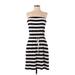 Tommy Hilfiger Casual Dress - A-Line Strapless Sleeveless: White Print Dresses - Women's Size Small