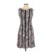 Connected Apparel Casual Dress - A-Line: Black Baroque Print Dresses - Women's Size 10