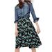 J. Crew Skirts | J.Crew Botanical Bees Floral Print Pleated Midi Skirt Women's Size 12 New | Color: Black/Blue | Size: 12