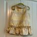 Lilly Pulitzer Dresses | Bnwt Lilly Pulitzer Halden Dress Gold Metallic Full Bloom Brocade 18-24 Months | Color: Cream/Gold | Size: 18-24mb