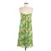 Diane von Furstenberg Casual Dress - A-Line V Neck Sleeveless: Green Print Dresses - Women's Size 6