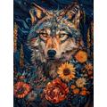 AMBATTERY Latch Hook Rug Kits For Adults Star Wolf Oil Painting Printed Canvas Tapestry Kits Embroidery Kits Diy Crochet Yarn Kits For Beginners Adults Craft Kit 31x45in