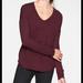 Athleta Tops | Athleta Cloud Light Relaxed Too On Burgundy Maroon V-Neck Women’s Size M | Color: Purple/Red | Size: M