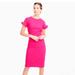 J. Crew Dresses | Jcrew Ruffle-Sleeve Sheath Dress Italian Stretch Wool Pink G3959 Summer 2017 | Color: Pink | Size: 0