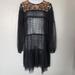 Anthropologie Dresses | Maeve Anthropologie Medium Black Long Sleeve Lace Dress Floral Embroidered Neck | Color: Black | Size: M