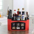 EWTY Countertop Spice Rack Seasoning Box Shelf Cans Bottle Storage Jars Condiment Container Knife Holder Chopsticks Caddy Kitchen Cutlery Organizer Cooking Utensil Tool Holder Red