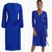 J. Crew Dresses | J Crew Blue Wrap 365 Crepe Moon Dress Women’s Size 8 Tall | Color: Blue | Size: 8