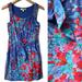 Anthropologie Dresses | Anthropologie X Beth Bowley Silk Tie Waist Mini Dress Violet Blue Floral Size 4 | Color: Blue | Size: 4