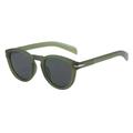 MiqiZWQ Men's sunglasses Retro Round Men Sunglasses Shades Fashion Blue Green Women Rivets Sun Glasses-Green Grey