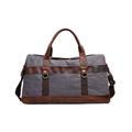 Travel Duffel Bag Waterproof Waxed Canvas Leather Men Travel Bag Hand Luggage Bag Carry On Large Tote Vintage Men Duffle Weekend Bag Big Overnight for Travel Holdall (Color : Dark Grey)