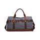 Travel Duffel Bag Waterproof Waxed Canvas Leather Men Travel Bag Hand Luggage Bag Carry On Large Tote Vintage Men Duffle Weekend Bag Big Overnight for Travel Holdall (Color : Dark Grey)