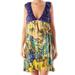 Free People Dresses | Free People L Floral Velvet Lace Swiss Dot Velvet Babydoll Dress Size L | Color: Blue/Yellow | Size: L