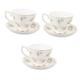 Garneck 3 Sets Bone China Coffee Mug Vintage Coffee Mug Vintage Cups and Saucers Chinese Tea Cups Bone China Drink Cup Milk Cup Bone China Tea Cup Ceramic White Tea Set Tableware