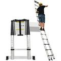 FDHGVCXZ 8m/7m/6m/5m Extra Tall Telescoping Ladder with Stabilizer Bar, Extendable for Roof Loft Home Outdoor Work, Load 150kg (Size : 6.6m/21.6ft) Commemoration Day