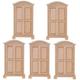 ifundom 5pcs Mini Wardrobe Hangers Clothes Rack Furniture Doll House Miniature Closet Wardrobe for Doll Clothes Dollhouse Layout Prop Tiny Closet Mini Wood Closet Wooden Storage Props