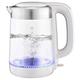 Kettles, Fast Boil Quiet,1.7L Cordless Glass Kettle with Stainless Steel Filter/Inner Lid/Bottom, Auto Shut-Off and Boil-Dry Protection, 360° Swivel Base, Bpa Free/White/15 * 15 * 25Cm elegant