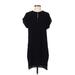 Zara Basic Casual Dress - Shift High Neck Short sleeves: Black Print Dresses - Women's Size Small