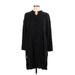 Zara Casual Dress - Shirtdress High Neck 3/4 sleeves: Black Print Dresses - Women's Size Small