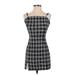 Shein Casual Dress - Mini Square Sleeveless: Black Print Dresses - Women's Size X-Small