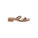 A New Day Sandals: Slide Chunky Heel Bohemian Tan Solid Shoes - Women's Size 9 1/2 - Open Toe